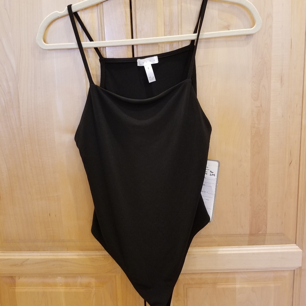 Leith Bodysuit Cami Black SZ S NWT